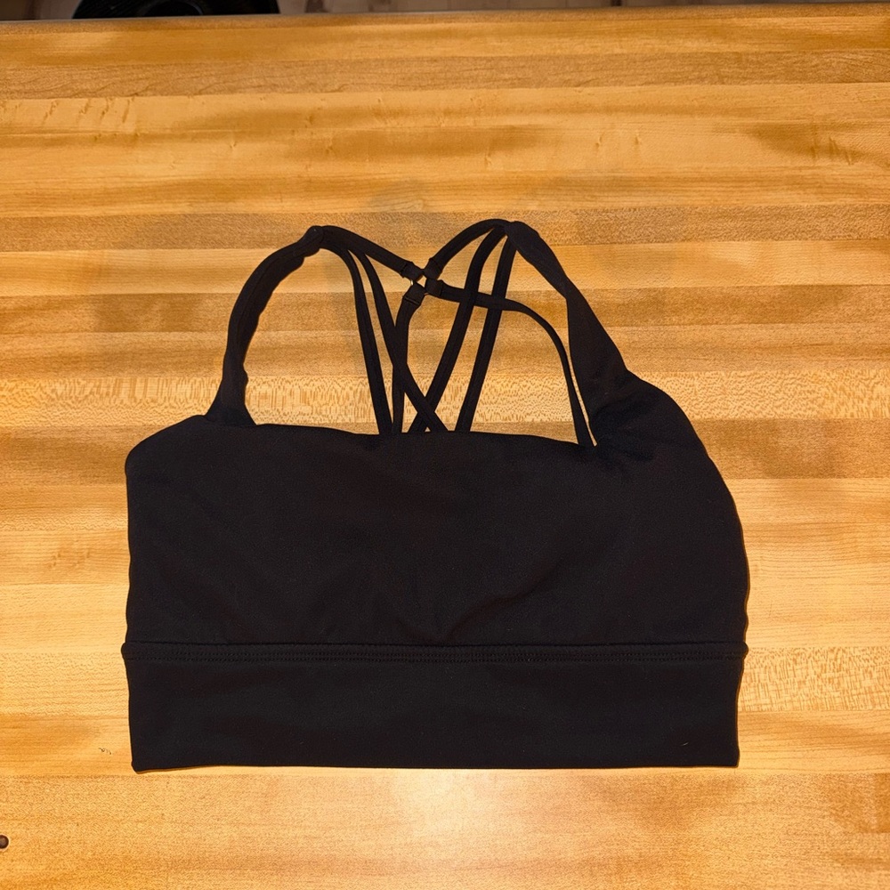 BuffBunny Black Strappy Sports Bra with Crisscross Back